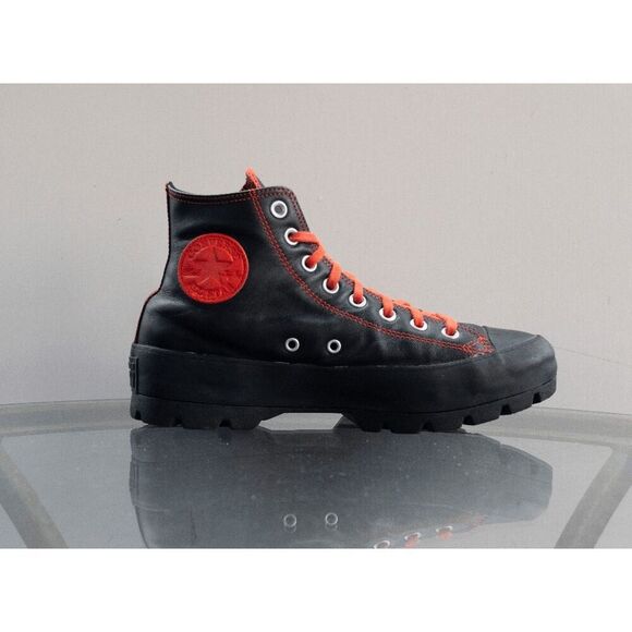 Converse Chuck Taylor Lugged Sneakers Black Skate Women's Leather Custom 570634C - Picture 5 of 8